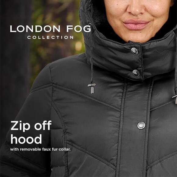 Warm Plus-Size Mid-Length Puffer Coat with Faux-Fur Collar & Adjustable Hood - Picture 3 of 7